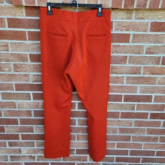 Vintage Handmade Trousers Orange Women's Size Sm/ Med Flare Leg Chevron Pattern - Picture 2 of 6